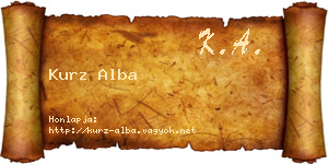 Kurz Alba névjegykártya